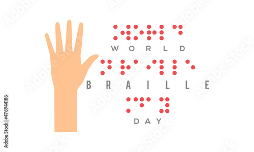 January 04 - Braille Day. Awareness vector design for banner, poster, tshirt, card.