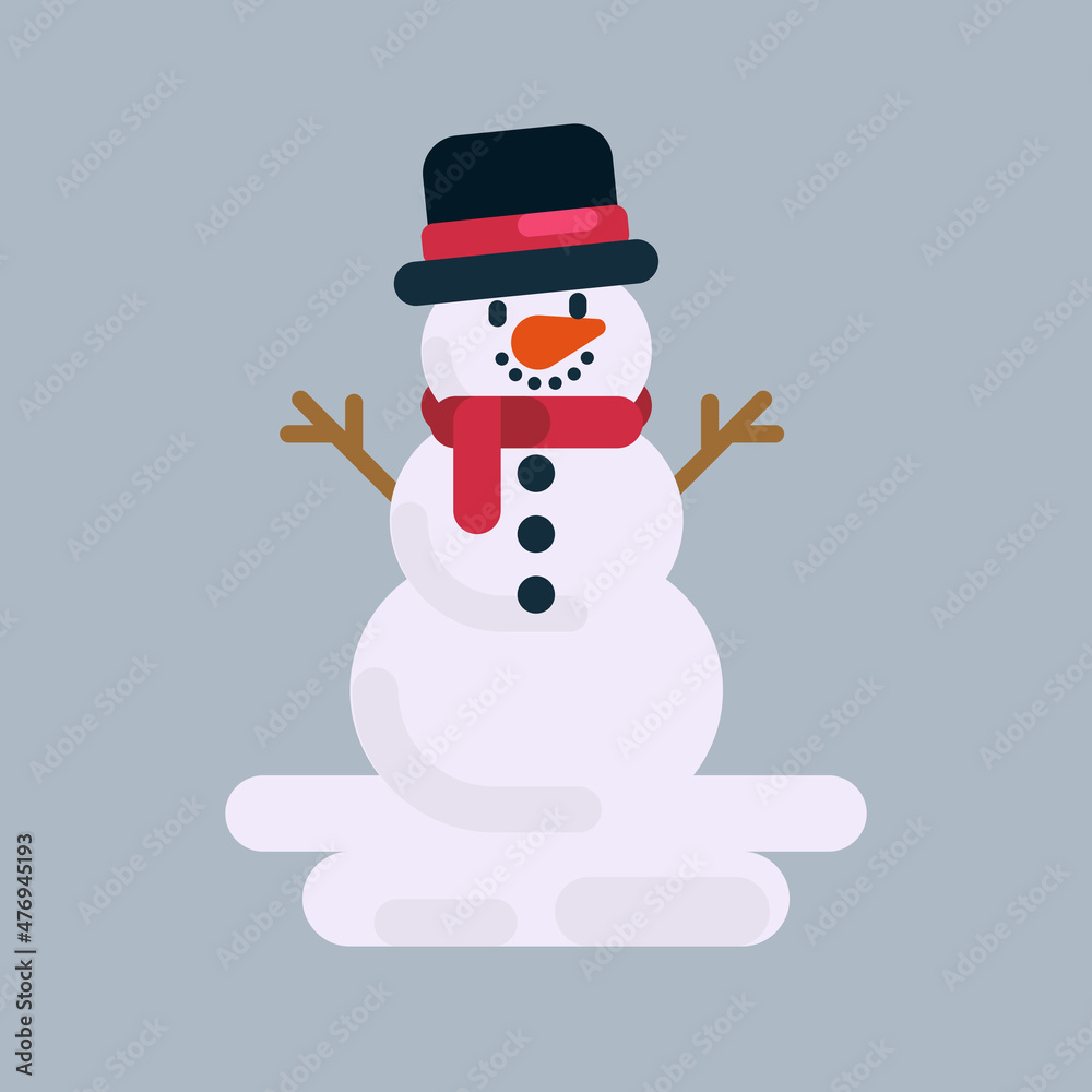 Christmas cute snowman with hat