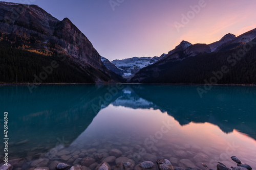 Sunrise Scene in the Canadian Rockies at Lake Louise Banff Canada