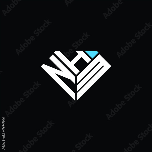 NHM letter logo creative design. NHM unique design photo