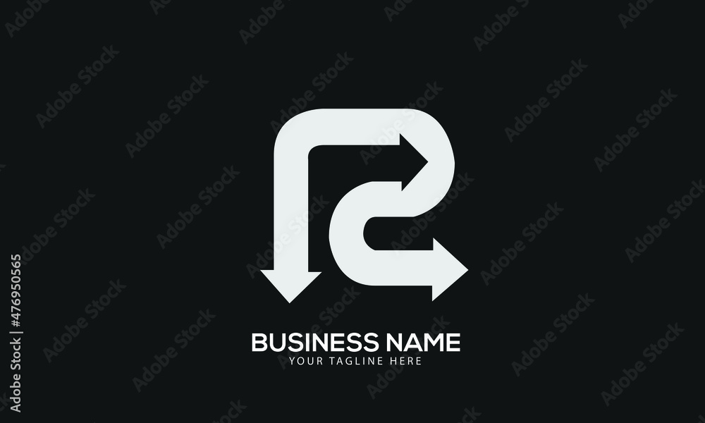 Alphabet R arrow creation monogram vector logo template Alphabet R arrow creation monogram vector logo template