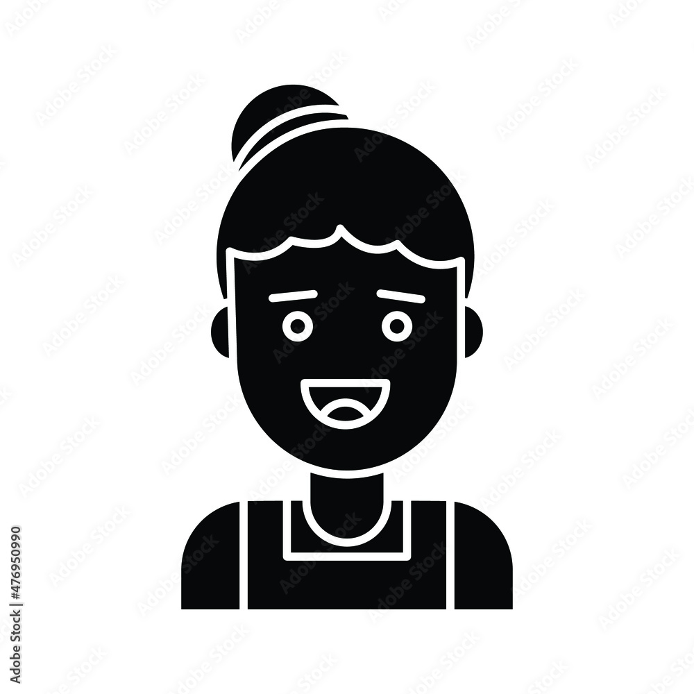 Lady avatar Vector icon which is suitable for commercial work and easily modify or edit it


