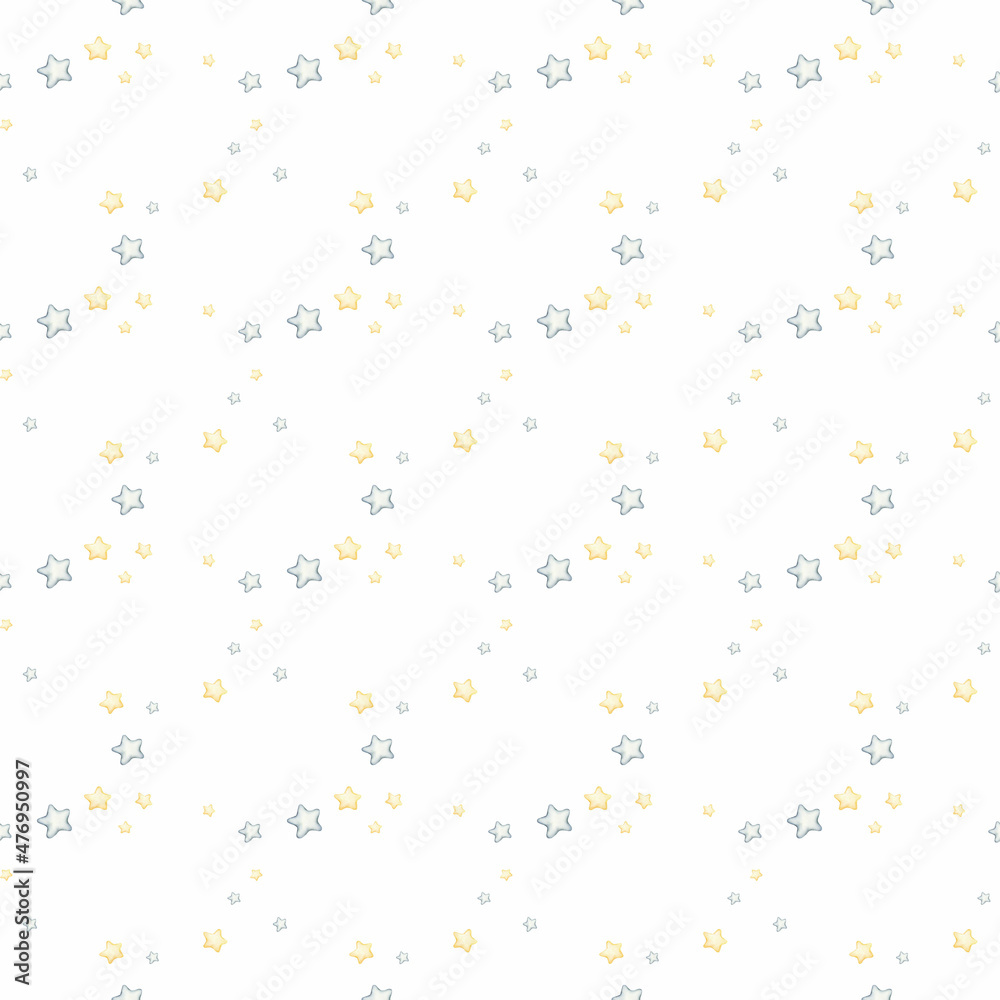 Watercolor digital background with stars. Great for printing, web, textile design, souvenirs.
