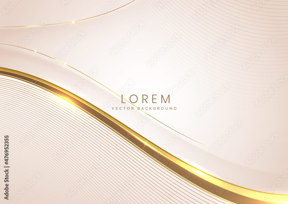 Abstract background soft brown luxury banner template wave layer with golden elegant lines wave. Luxury concept design.