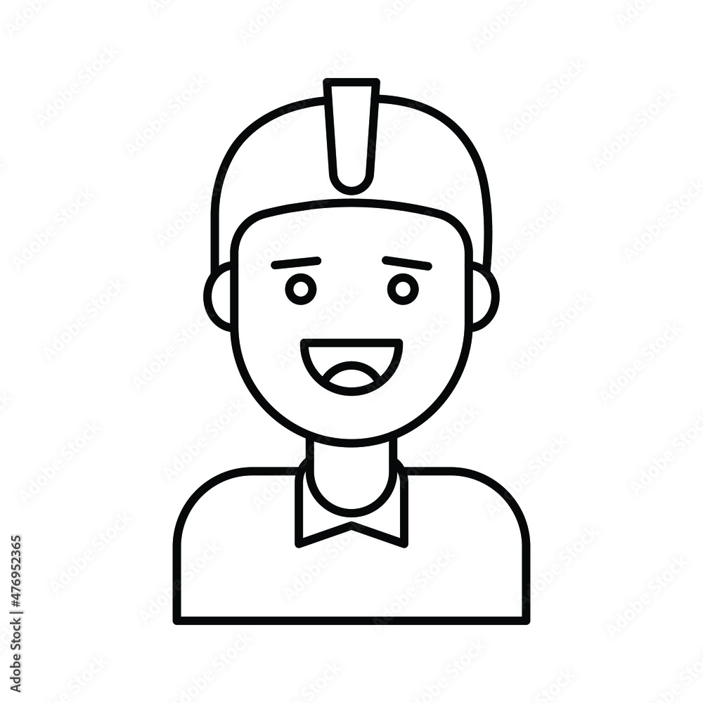 Worker avatar Vector icon which is suitable for commercial work and easily modify or edit it

