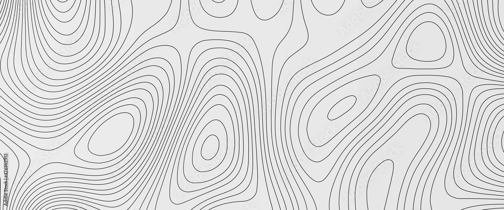 Topographic line contour map background, geographic grid map, Abstract white topography vector background.