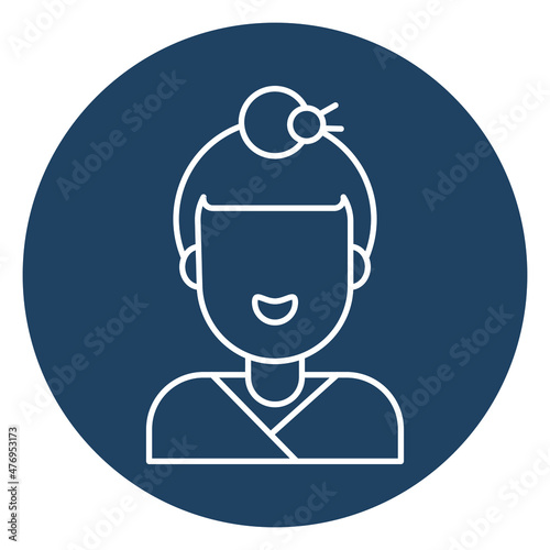 Asian Female Vector icon which is suitable for commercial work and easily modify or edit it