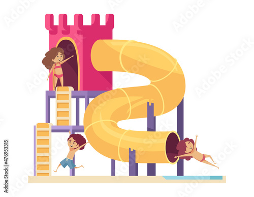 Aquapark Castle Children Composition