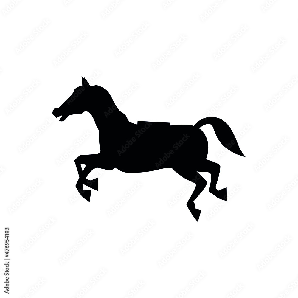 Fototapeta premium Horse vector silhouette black color isolated