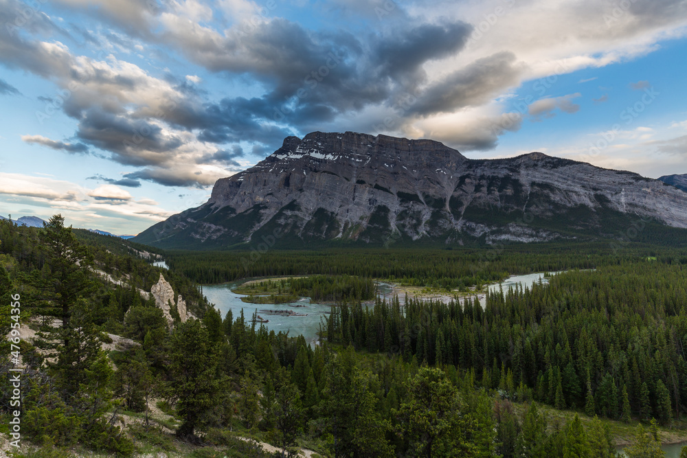 Mount Rundle and the hoodoos in Banff National Park