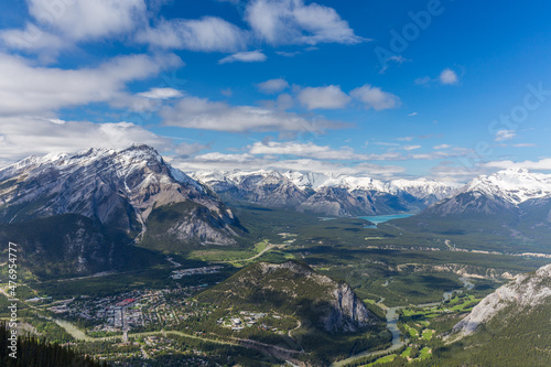 Banff Town view from Sulphur Mountain in Alberta, Canada