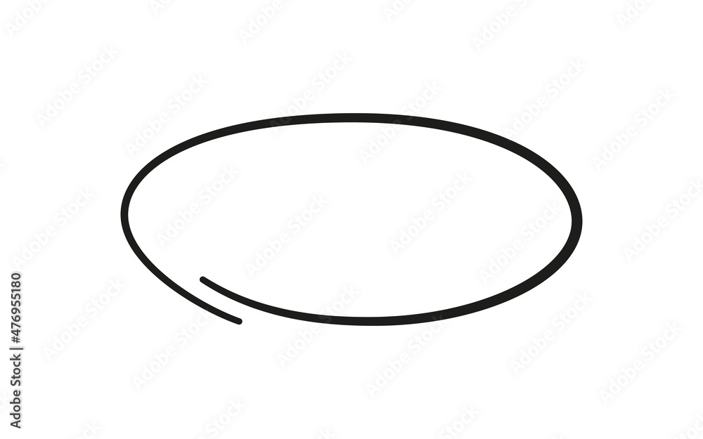 Hand drawn oval. Highlight circle frame. Ellipse in doodle style. Vector illustration isolated on white background. Hand drawn oval. Highlight circle frame. Ellipse in doodle style. Vector illustration isolated on white background.
