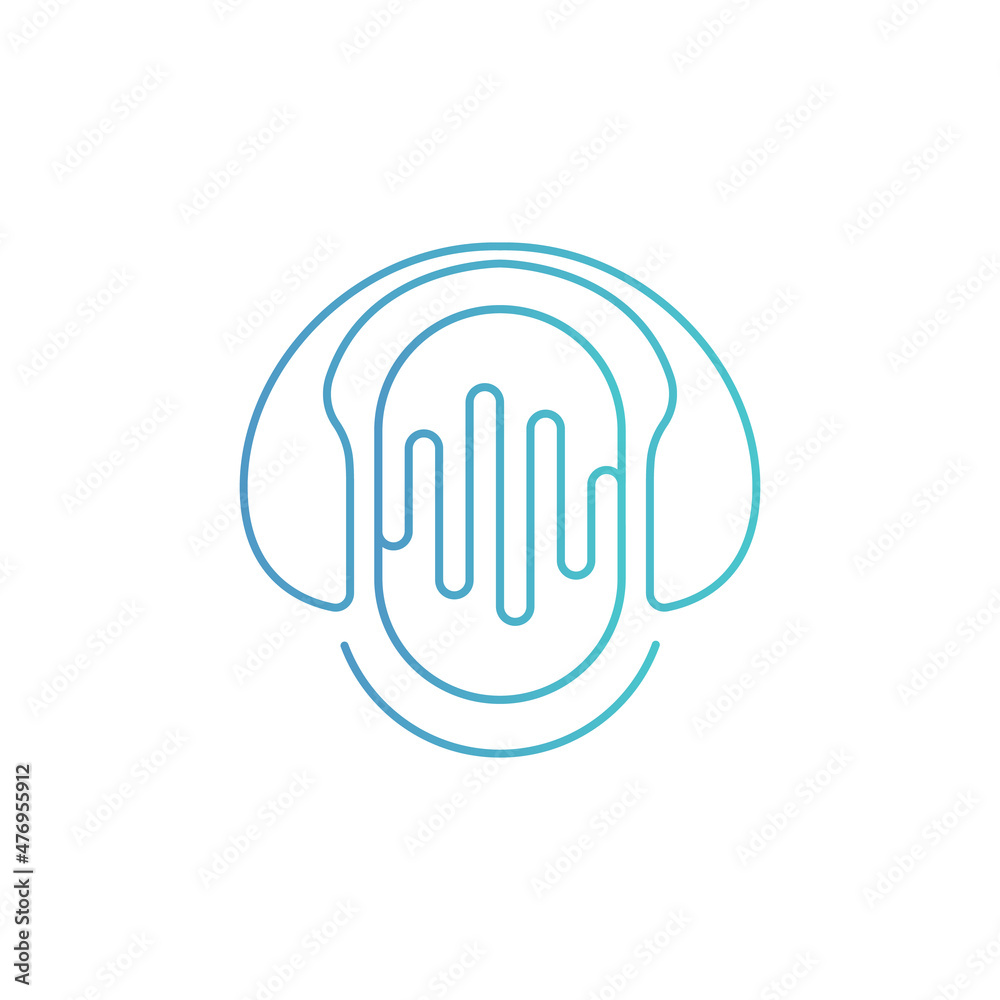 Simple icon podcast logo design. Modern minimal podcast radio logo vector design. Simple icon podcast logo design. Modern minimal podcast radio logo vector design.