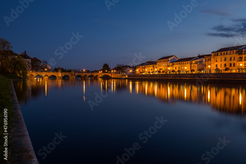 The new part of Town Pisek in the Night, Czech Republic © Pavel