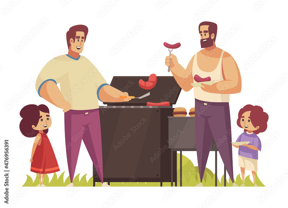 Fathers Roasting Barbecue Composition