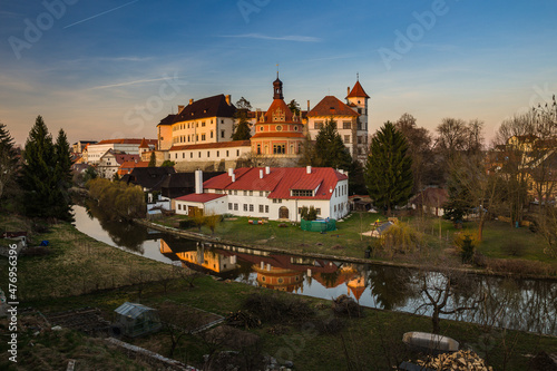 Historical chateau in Jindrichuv Hradec in the South Bohemia, Czech Republic.