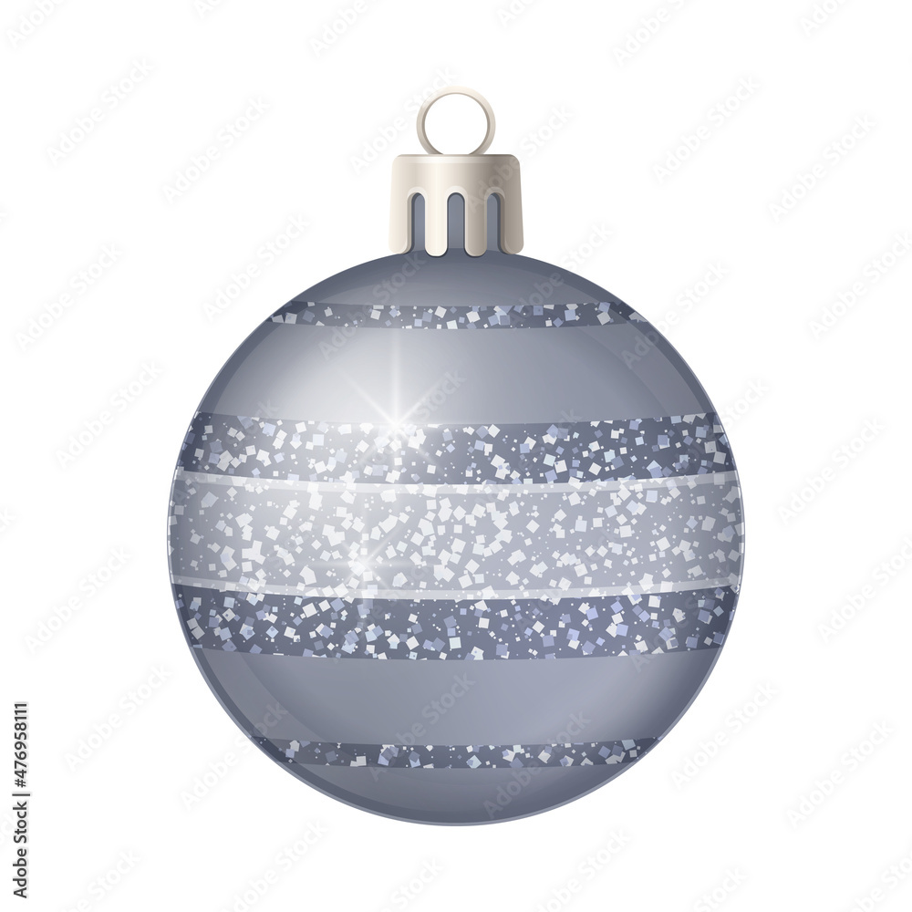 Silver Christmas Ball Composition Silver Christmas Ball Composition
