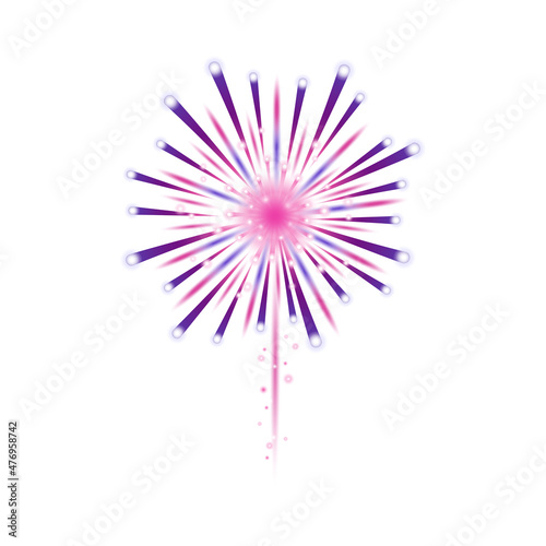 Isometric Purple Firework Composition