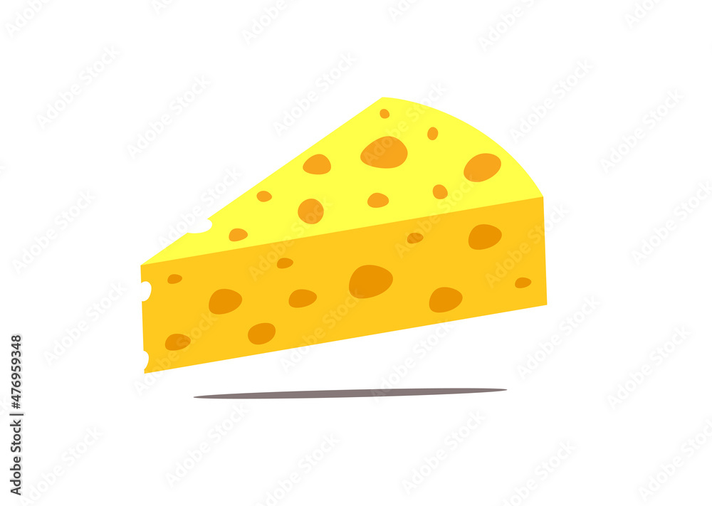 3D Vector slice of cheese hole-filled. Swiss Cheese Day 3D Vector slice of cheese hole-filled. Swiss Cheese Day