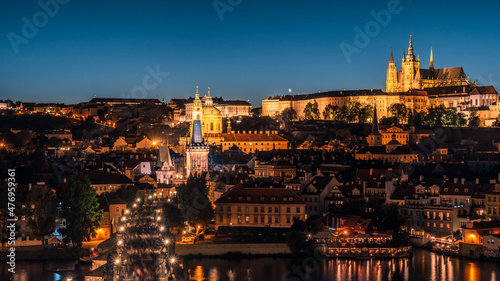 Prague castle at night