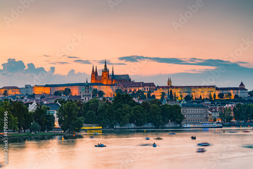 Prague castle at night