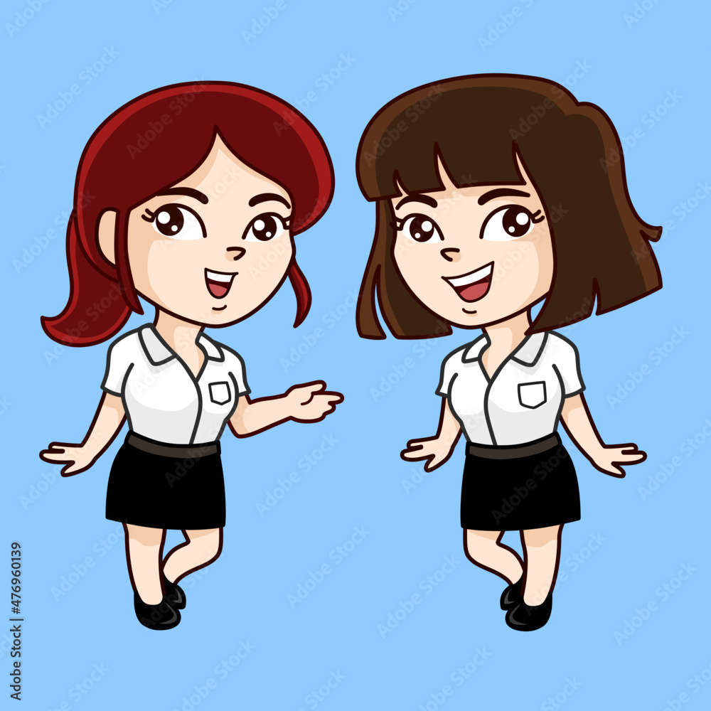 Thailand university girls uniform present pose Thailand university girls uniform present pose
