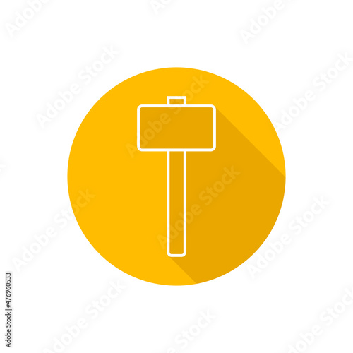 Hammer flat icon with shadow