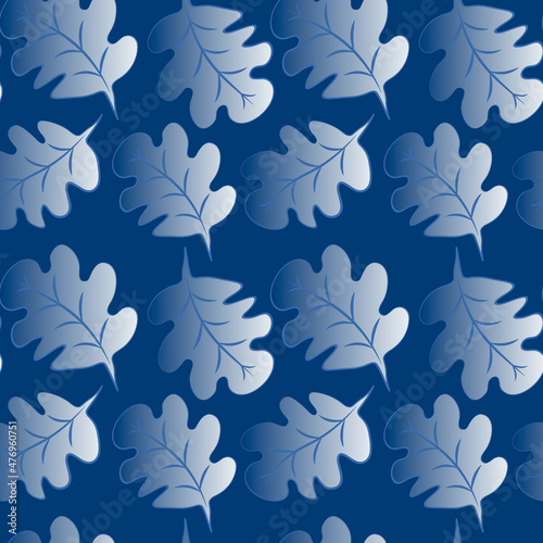 Seamless pattern on a square background - oak leaves - abstraction, surreal. Design element
