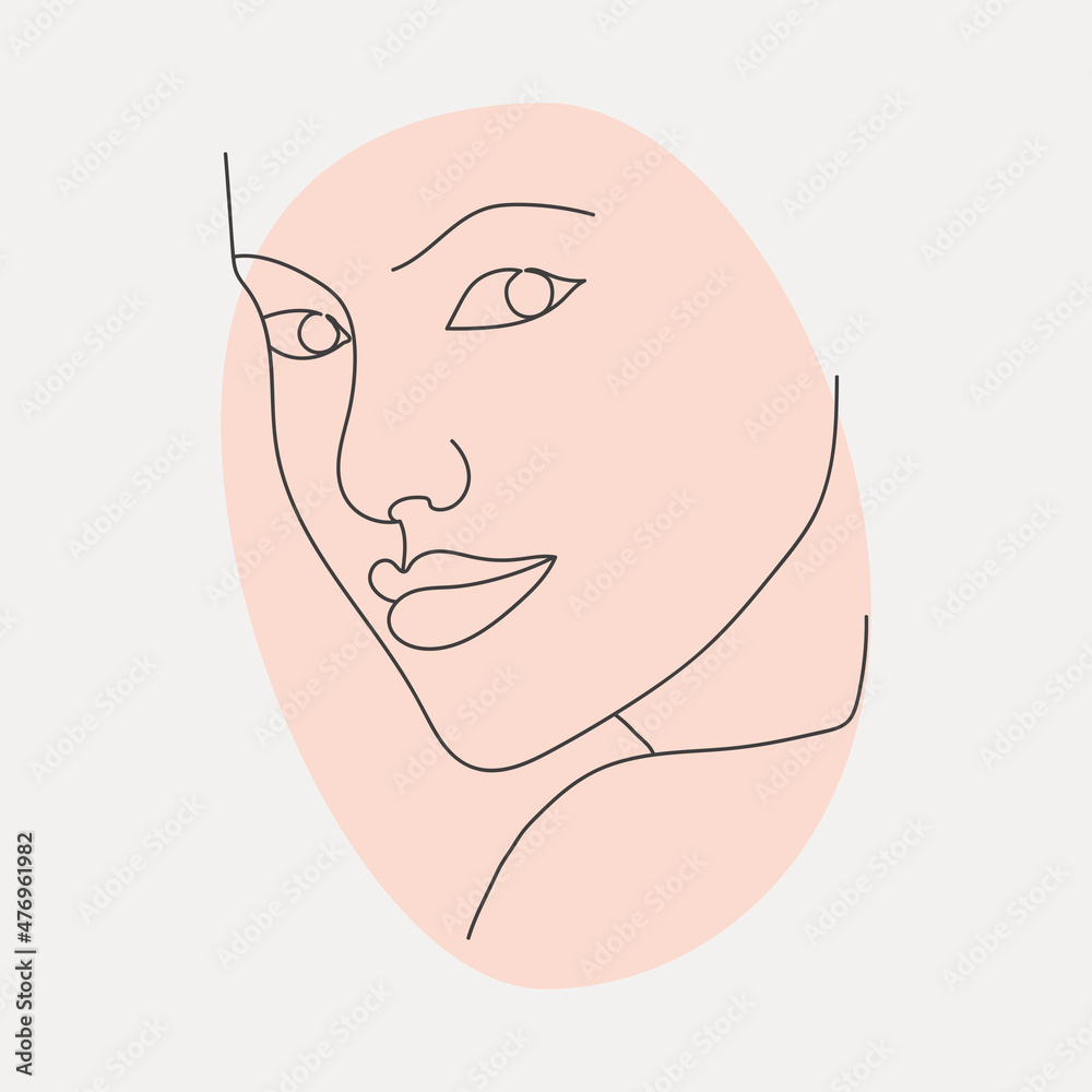 Woman's face in one line. Abstract vector illustration Woman's face in one line. Abstract vector illustration