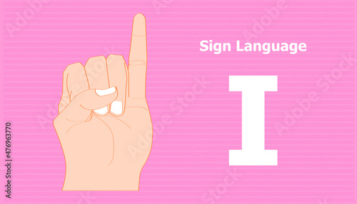 sign language alphabet I for communication. vector illustration eps10