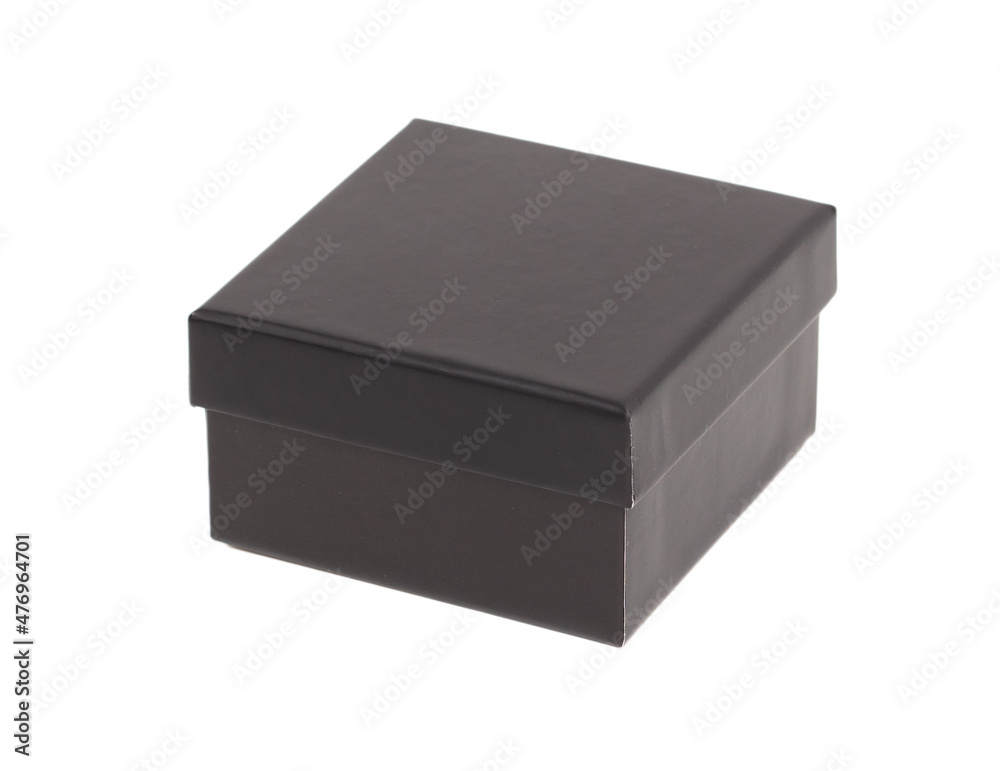 Black gift box on a white background. Black gift box on a white background.