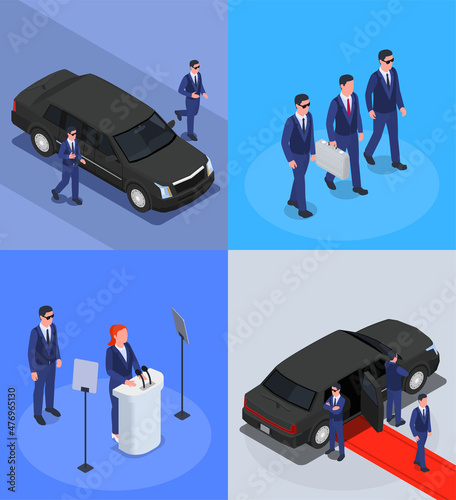 Security Service Isometric Concept