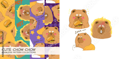 Background and character of cute chow chow dog