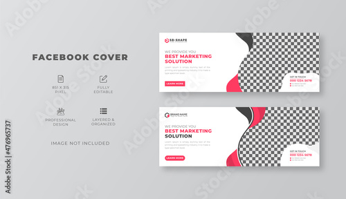 Corporate marketing agency facebook ad web banner cover design template