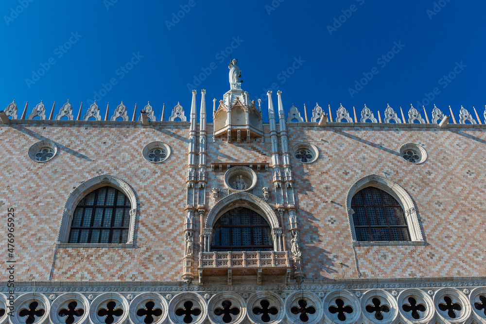 Doge's Palace on San Marco square early in the morning, Venice, Italy