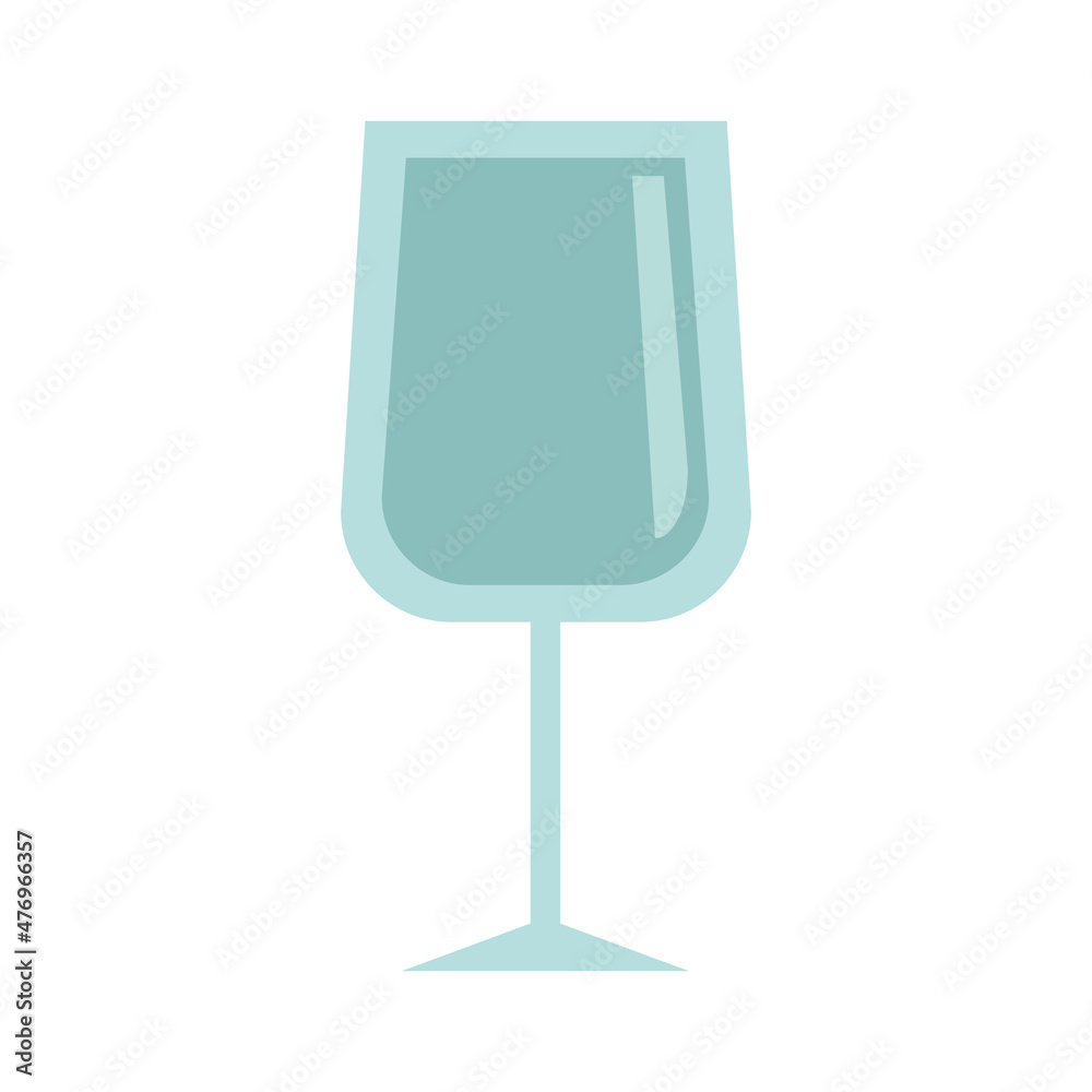 Wineglass isolated vector flat style icon Wineglass isolated vector flat style icon
