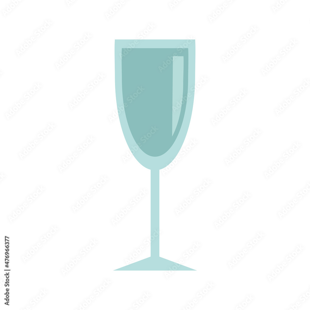 Wineglass isolated vector flat style icon Wineglass isolated vector flat style icon