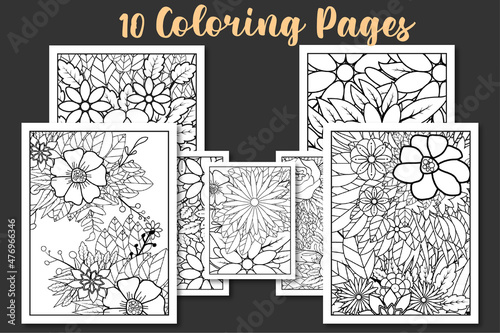 KDP flower  coloring pages for kids and adults
