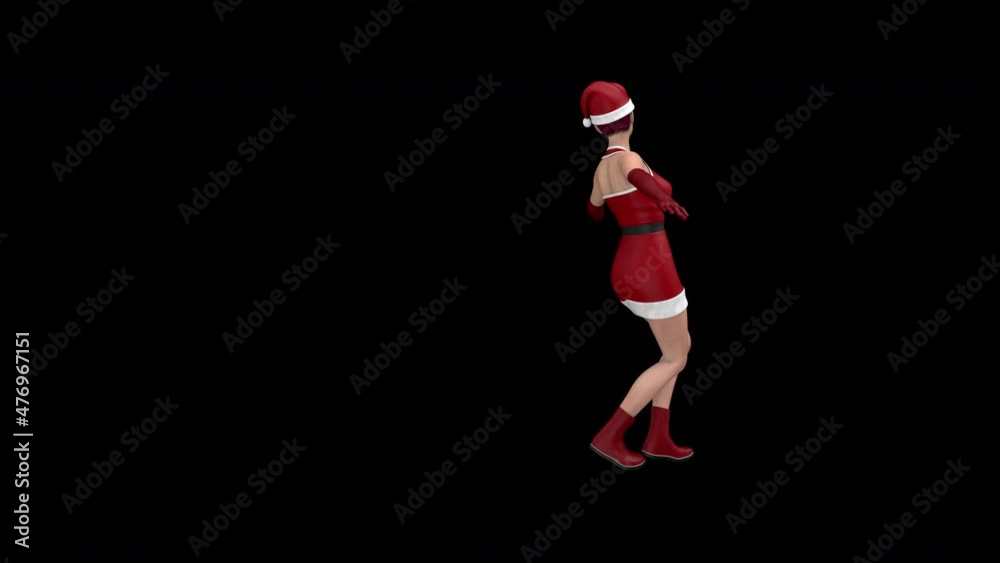 Christmas girl dance - 3render looped with alpha channel. Christmas girl dance - 3render looped with alpha channel.