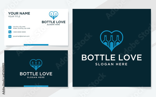 Bottle love logo suitable for company with business card template