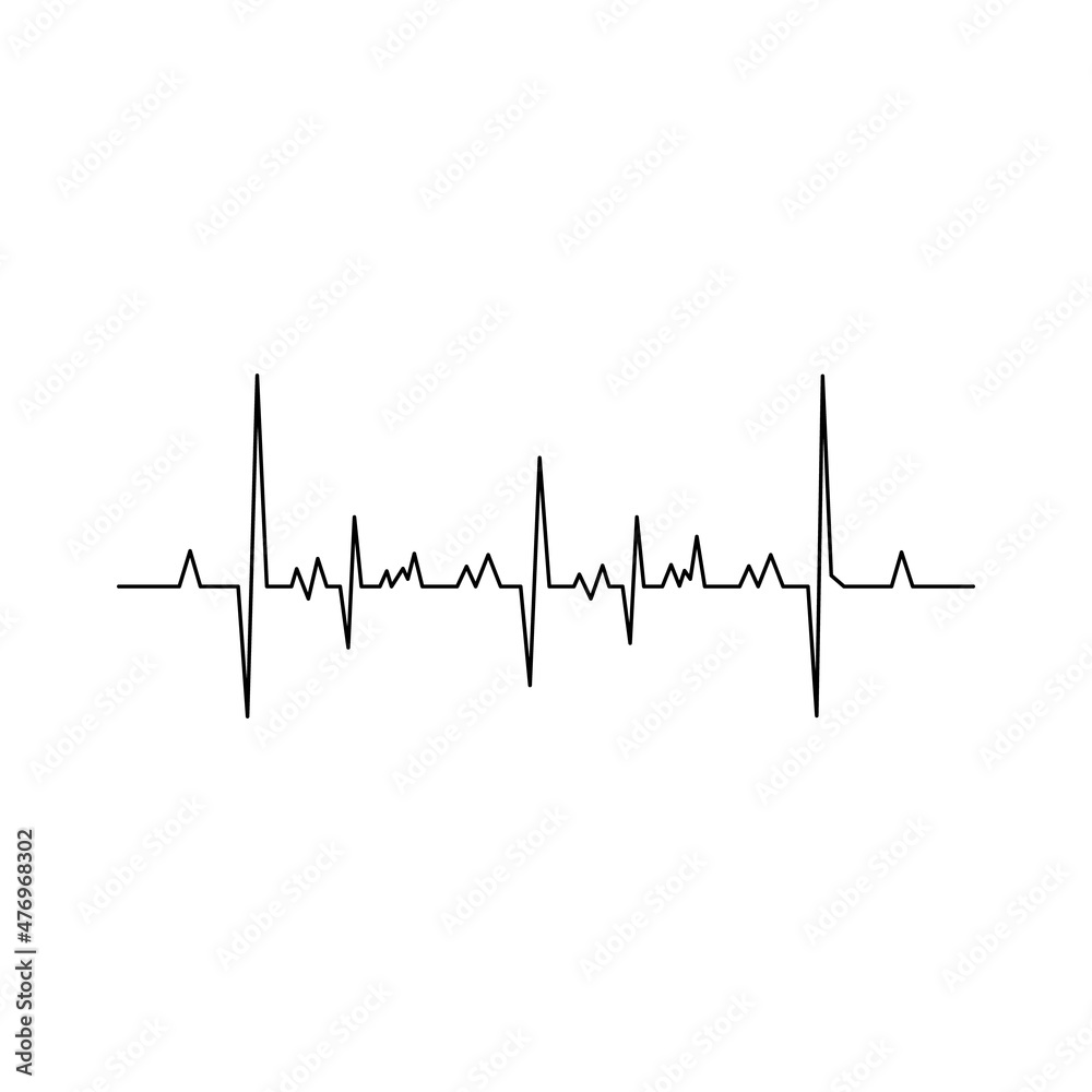 The heartbeat cardiogram icon is black on a white background.