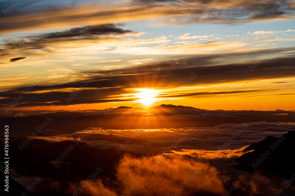 sunset over the sea