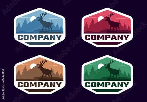 Deer silhouette logo template