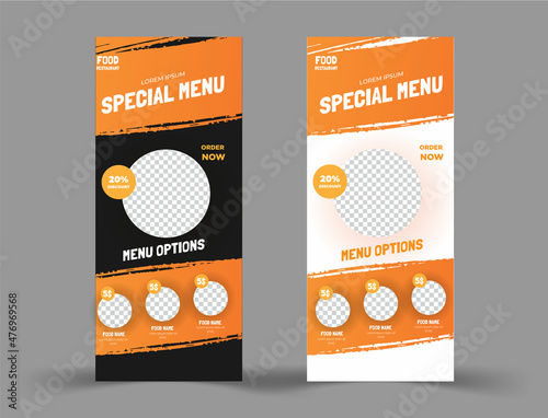 Roll Up Banner template food restaurant vector eps