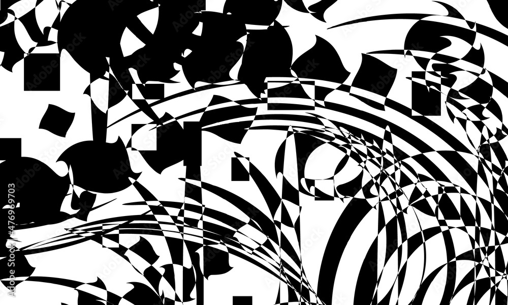 black art pattern in modern style monochrome wallpaper for design Stock