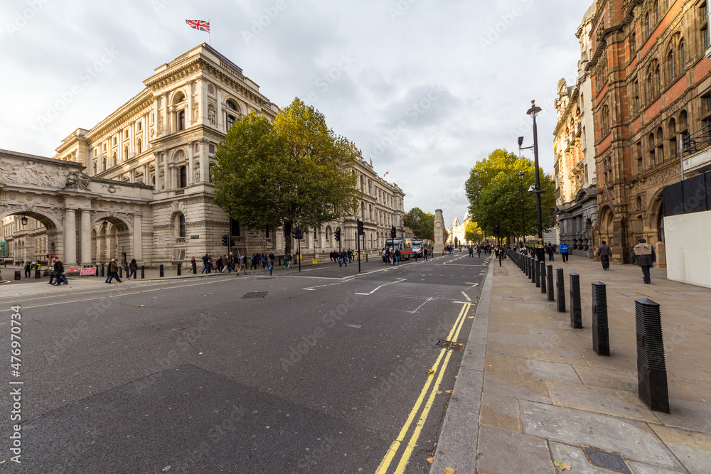 Whitehall street in London