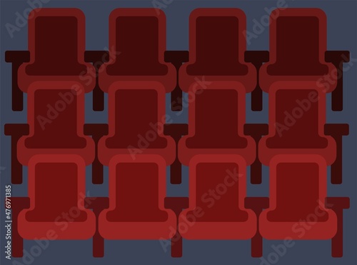 映画館の赤い座席のイラスト