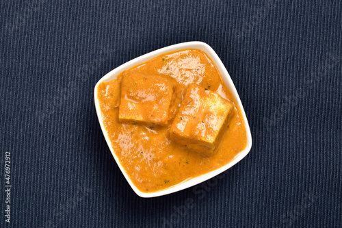 Top View of Shahi Paneer in Serving Size Bowl