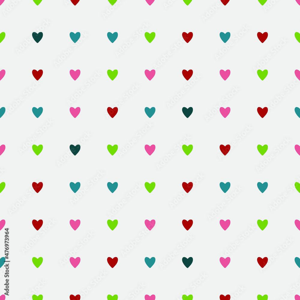 Bright little hearts of different colors. Seamless background for any use.
