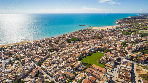 Amazing Panorama of Donnalucata from above, Scicli, Ragusa, Sicily, Italy, Europe